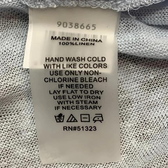 Vince Camuto Women’s Top Light Blue V-Neck Linen Size XL New - Picture 5 of 8